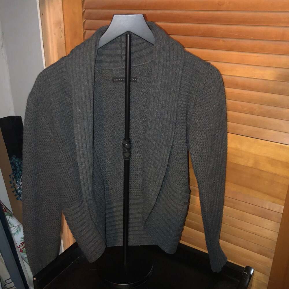 Womens Open Cardigan Sweater Long Sleeve Chunky Knit Size M